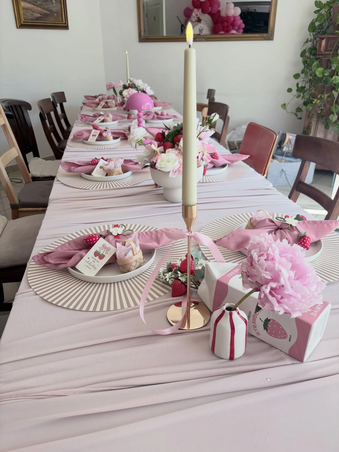 Whimsical Berry Table Elements berry sweet baby shower