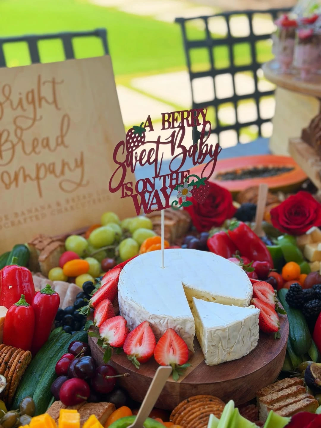 Themed Cheese Board Accents berry sweet baby shower