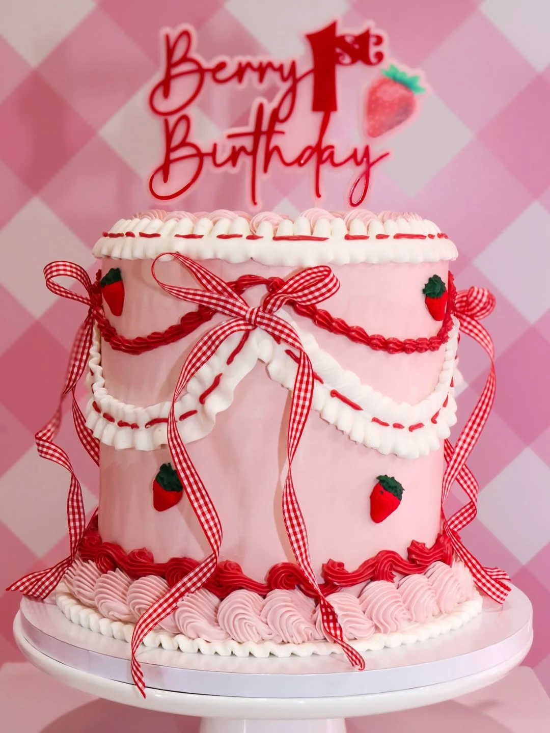 Ribbon-Wrapped Dessert Centerpiece berry sweet baby shower