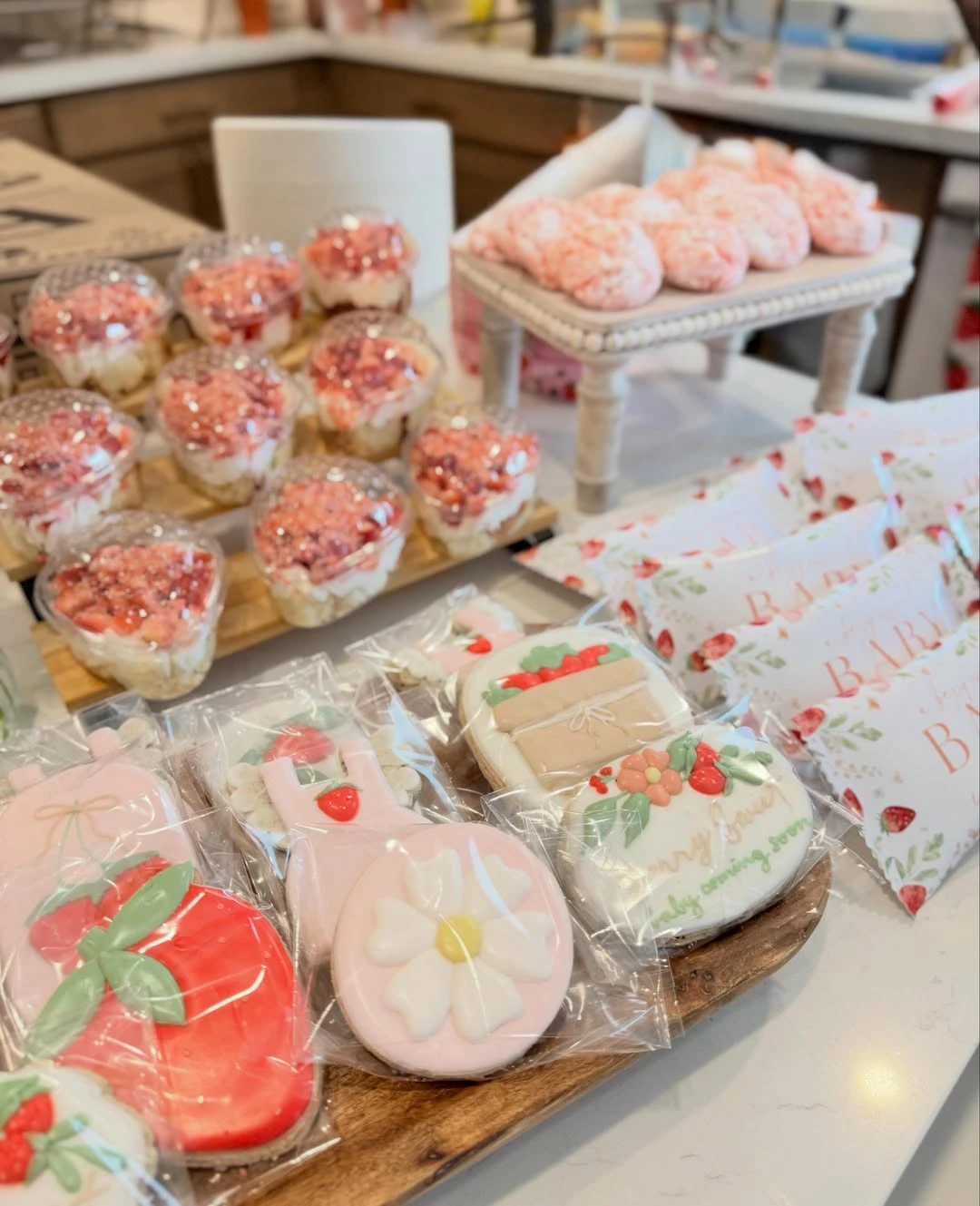 Hand-Painted Sugar Cookies berry sweet baby shower