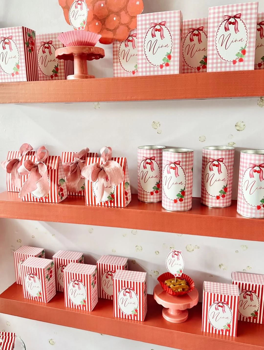 Functional Shelf Backdrop Integration berry sweet baby shower