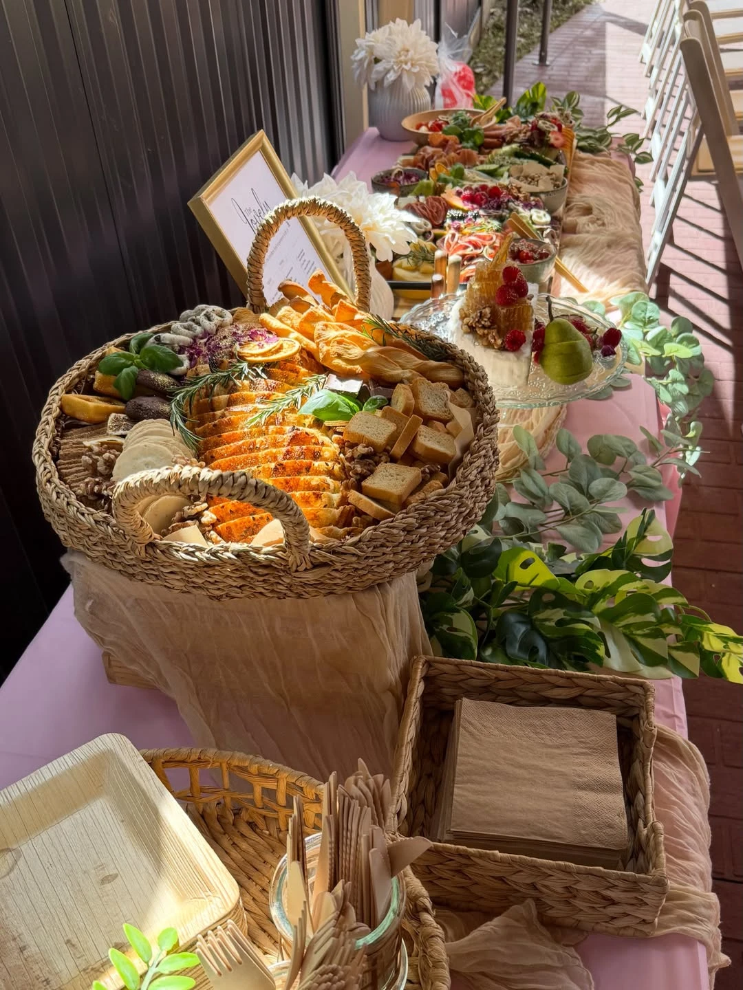 Natural Fiber Food Displays berry sweet baby shower