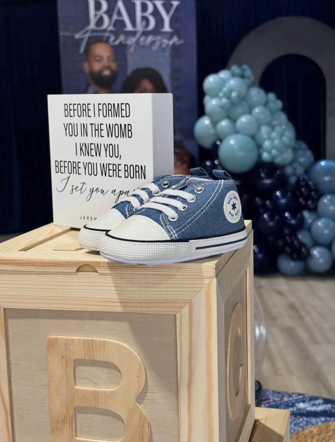 Miniature Denim Shoe Accents blue jean baby shower