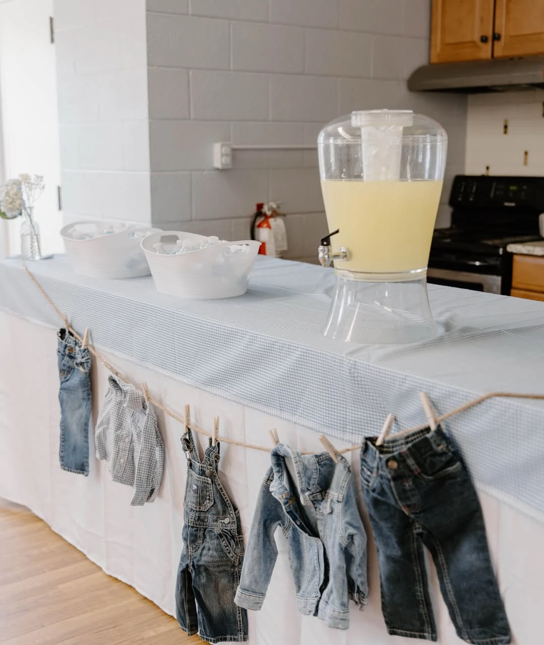 Denim Wardrobe Clothesline blue jean baby shower