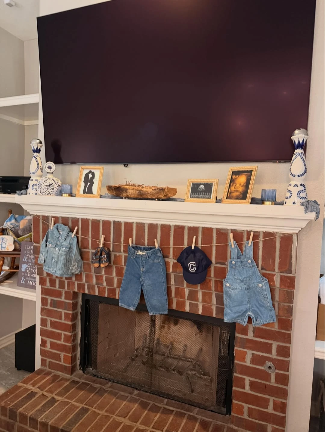 Miniature Apparel Focal Point blue jean baby shower