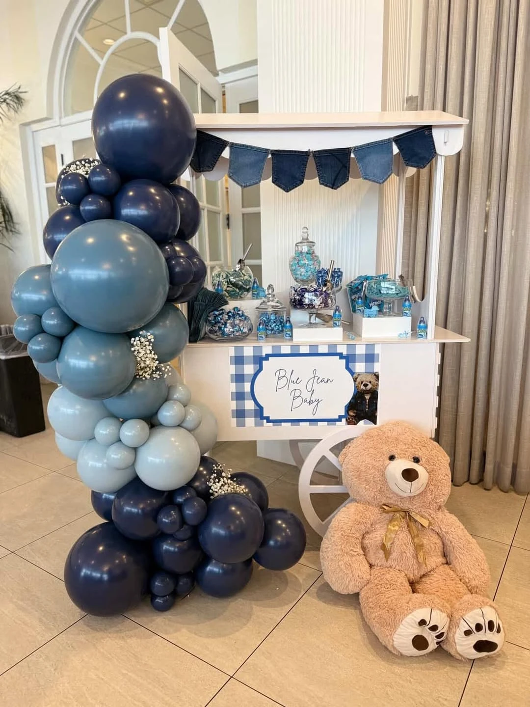 Indigo Candy Cart Station blue jean baby shower