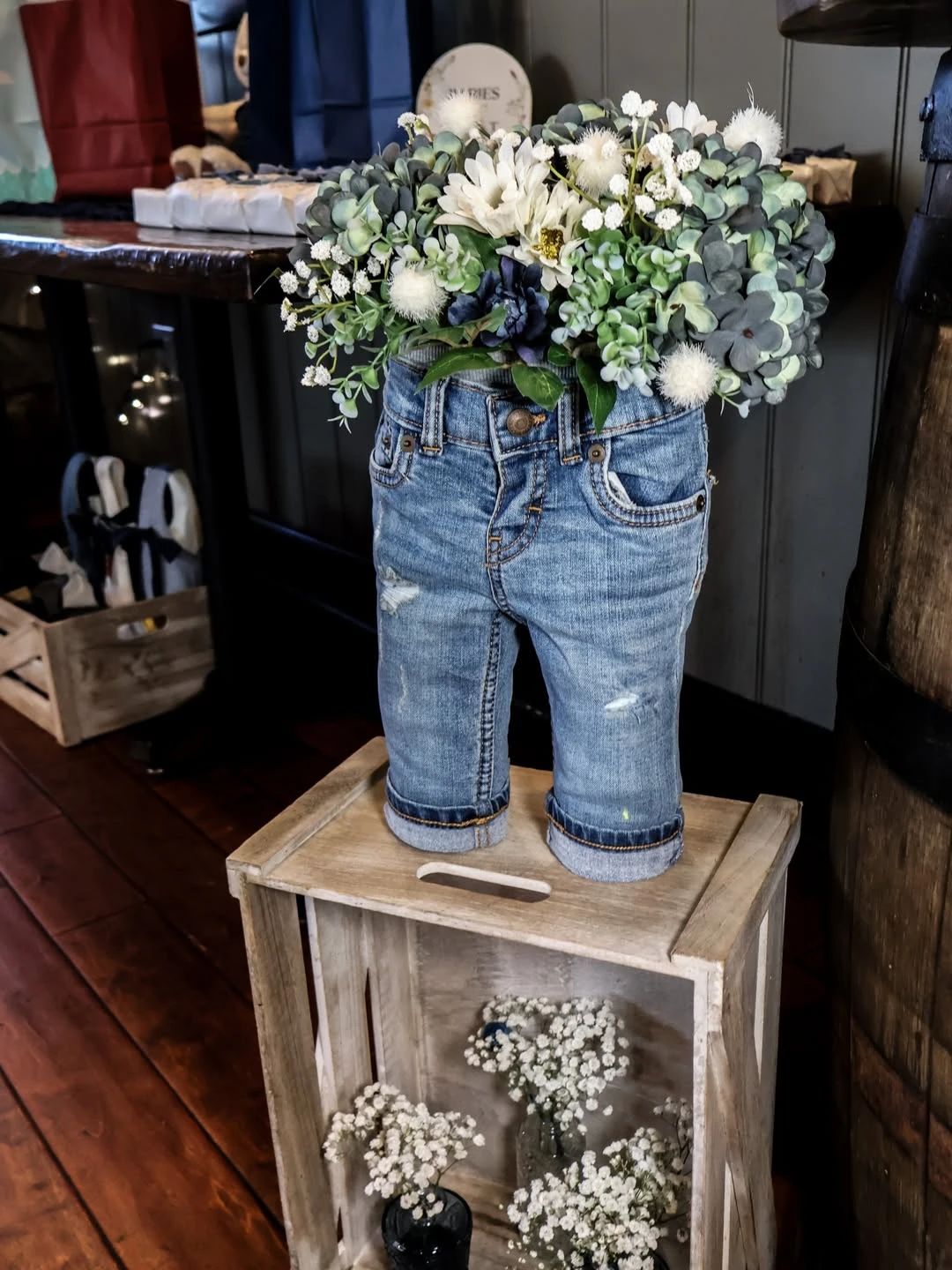 Infant Denim Table Decor blue jean baby shower