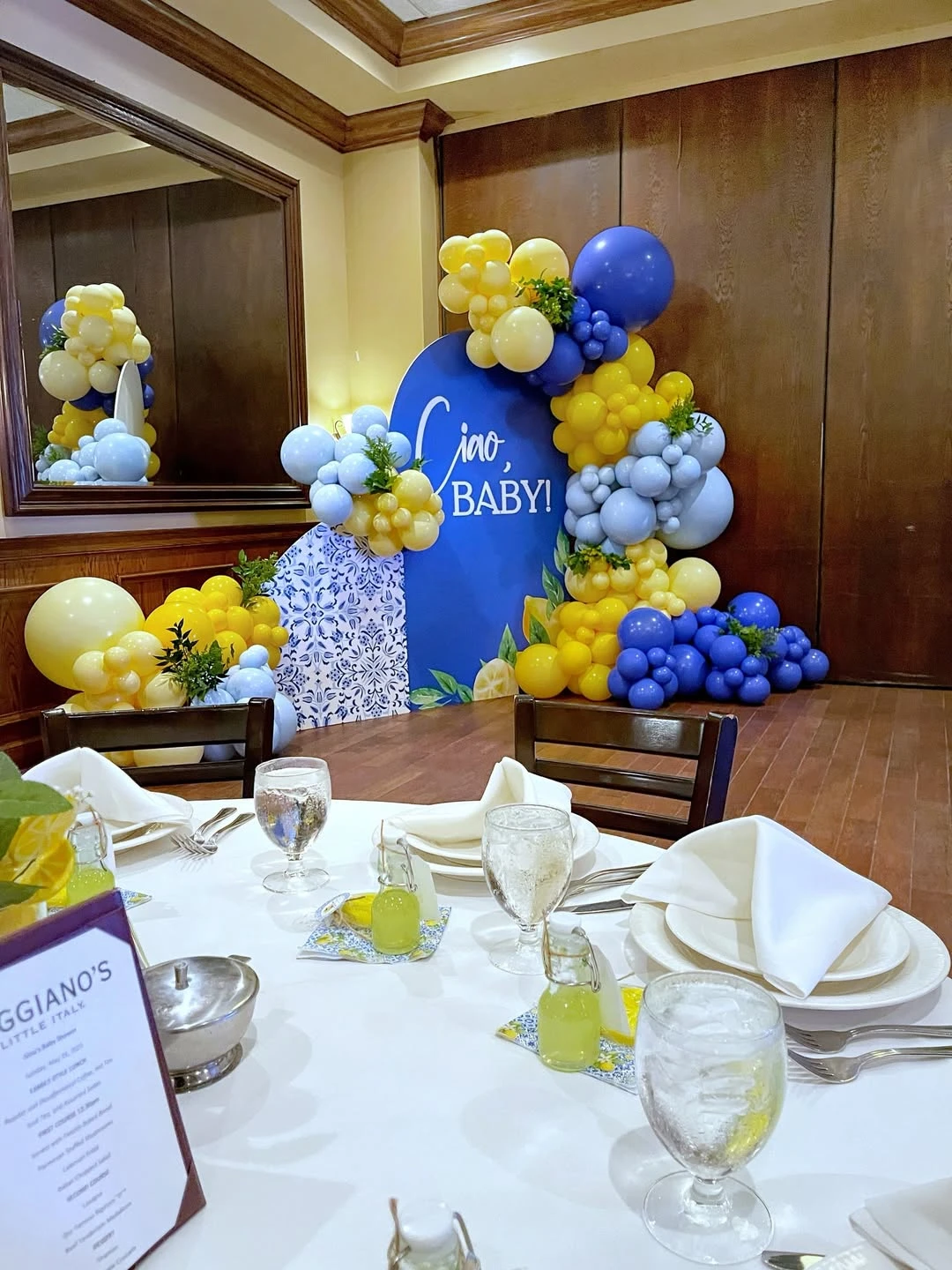 Custom Italian Theme Backdrops ciao baby shower