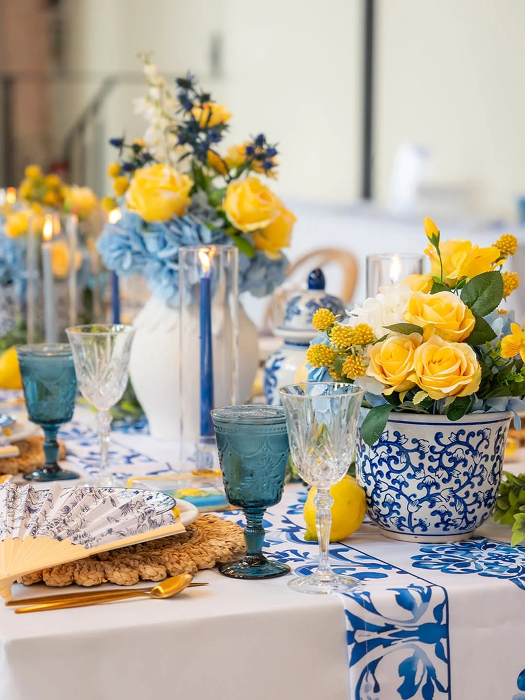 Textured Amalfi Table Runners ciao baby shower