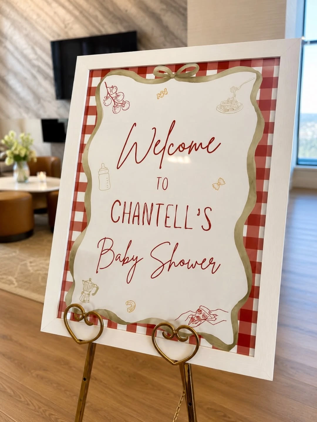 Illustrated Picnic Style Signage ciao baby shower