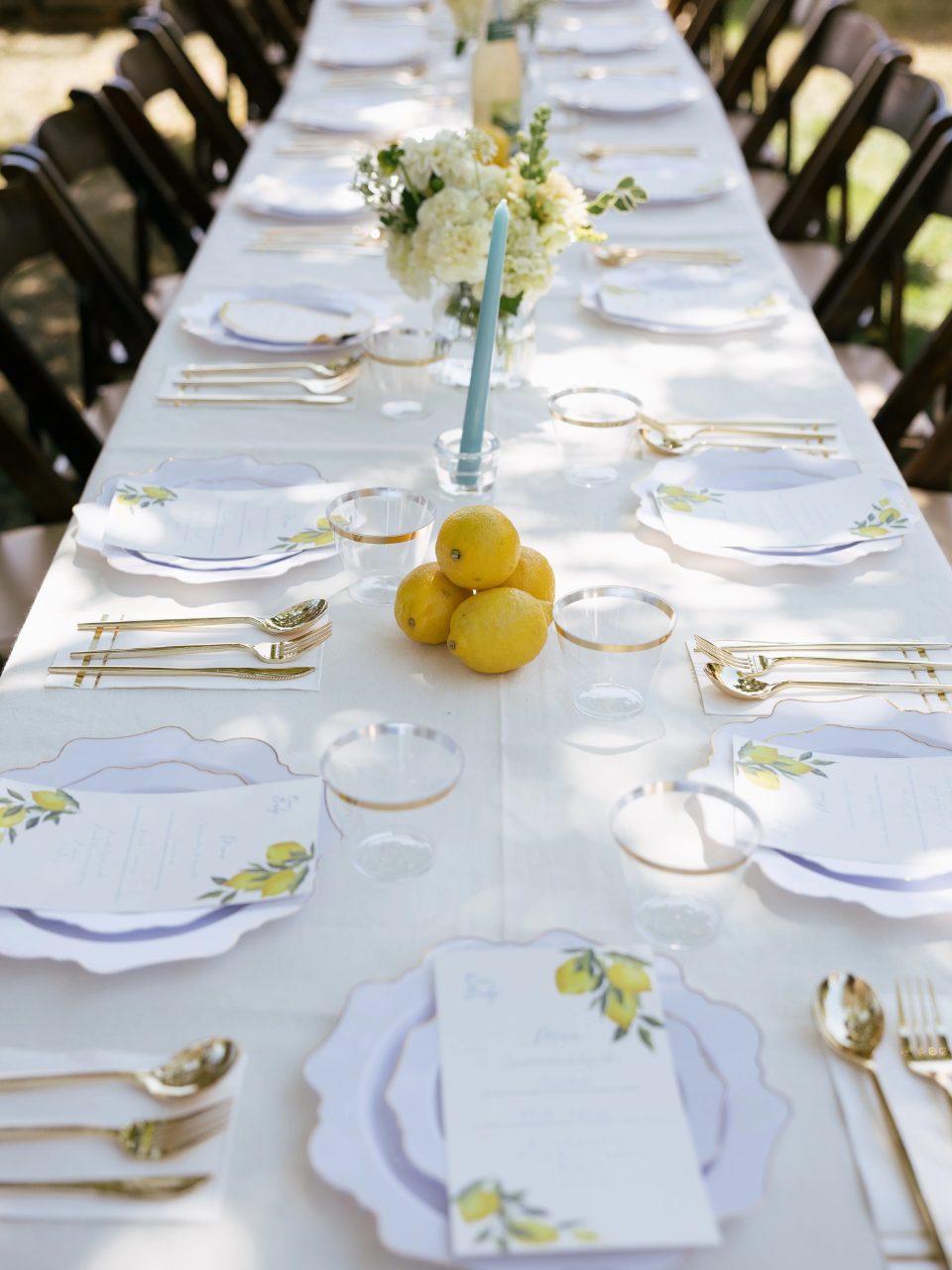 Citrus-Centric Long Table ciao baby shower