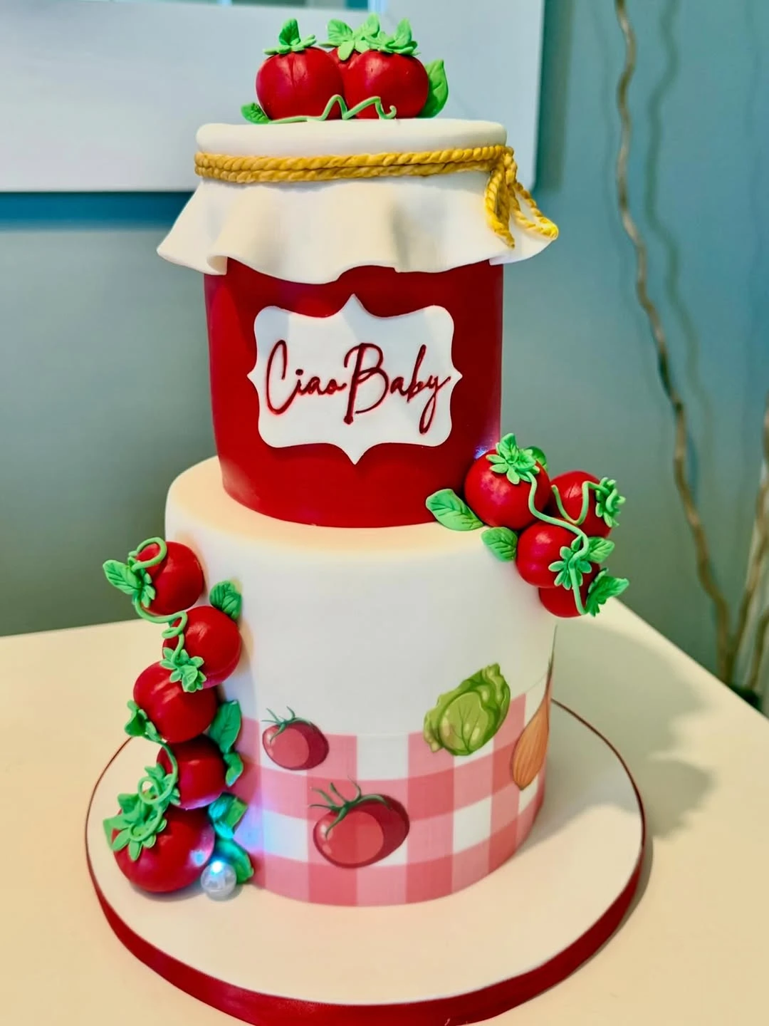 Trattoria Pantry Tiered Cake ciao baby shower