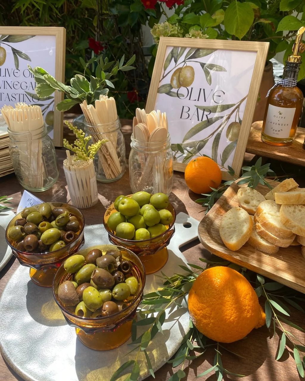 Interactive Mediterranean Olive Bar ciao baby shower