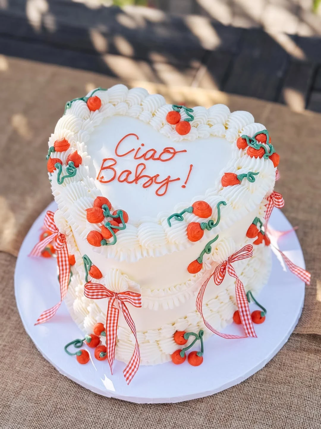 Heart-Shaped Ruffled Cakes ciao baby shower