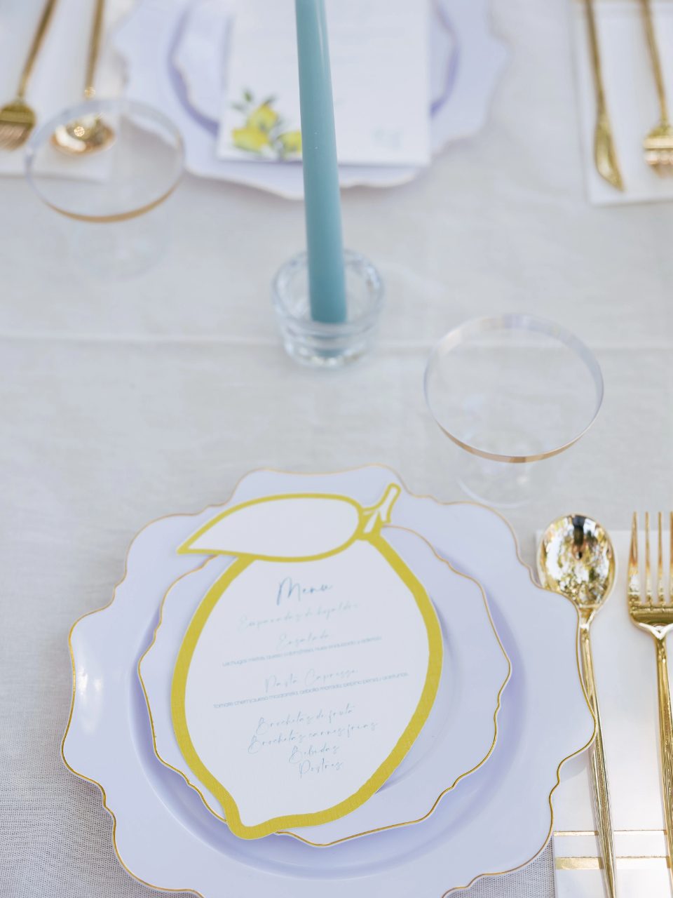 Citrus Silhouette Menu Cards ciao baby shower