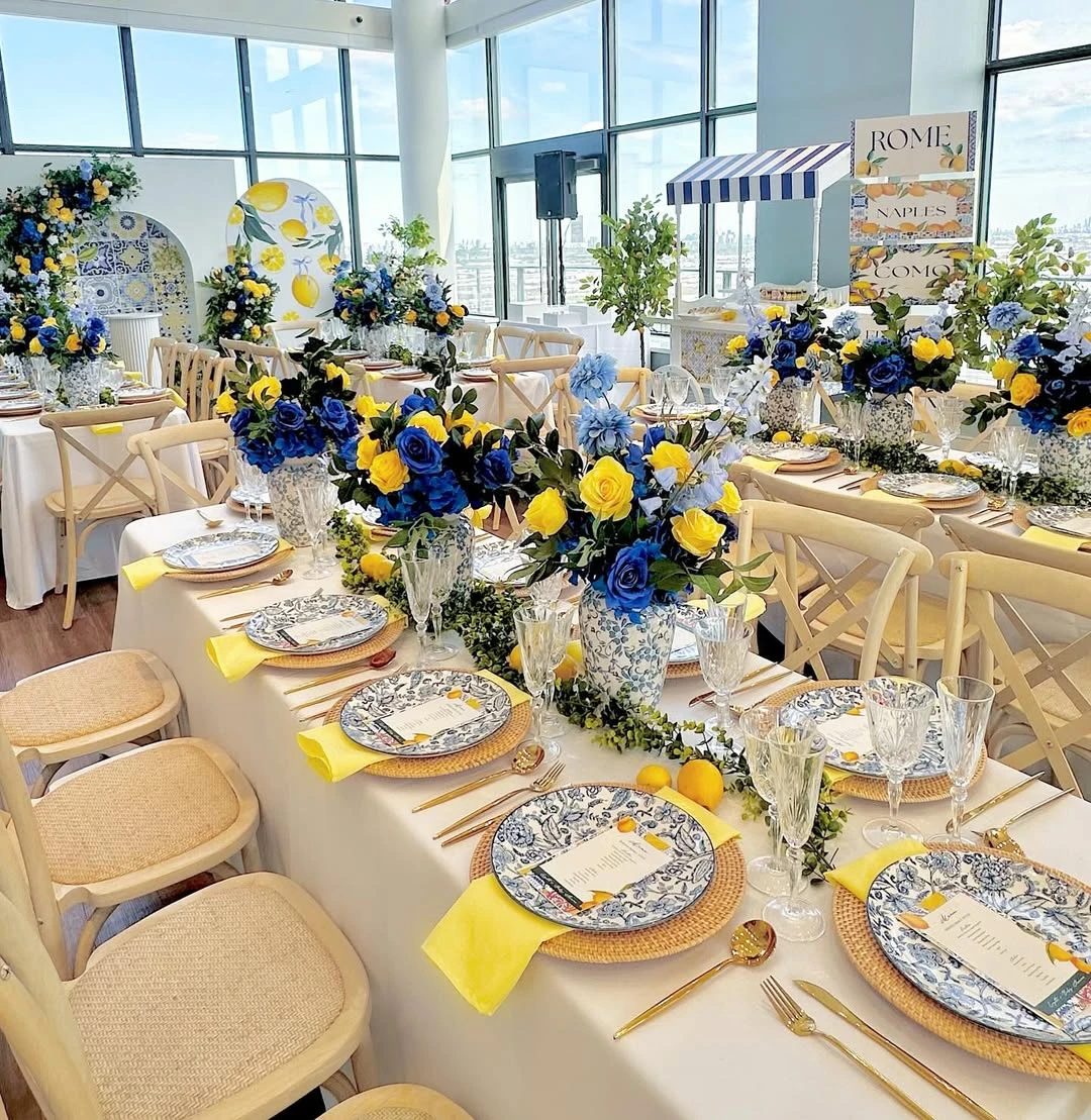 Majolica Tile Table Settings ciao baby shower