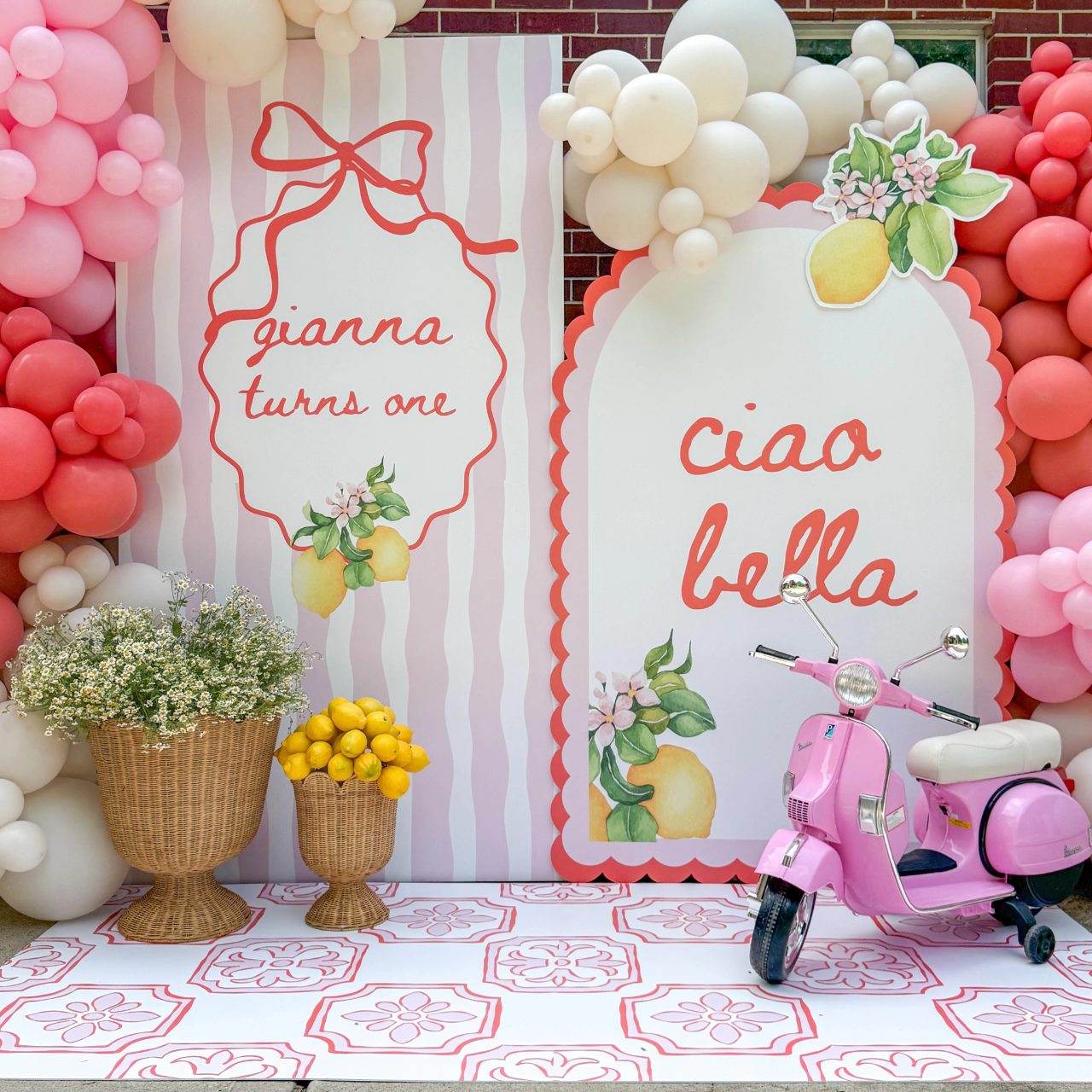 Mediterranean Piazza Photo Zones ciao baby shower
