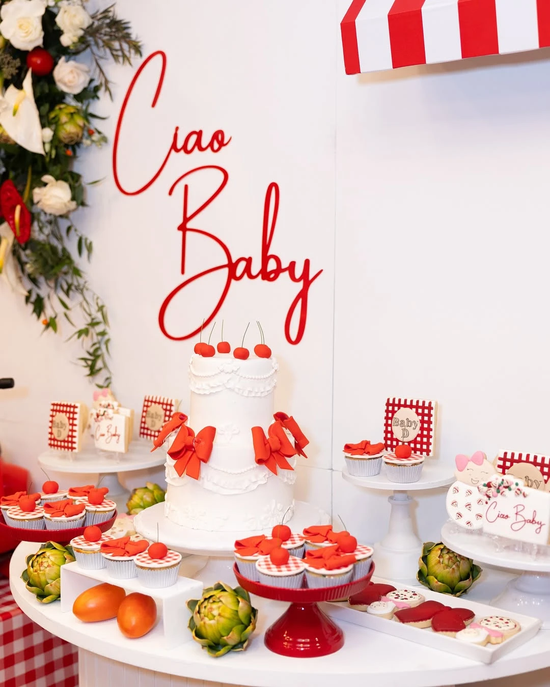 Gingham Market Dessert Bar ciao baby shower