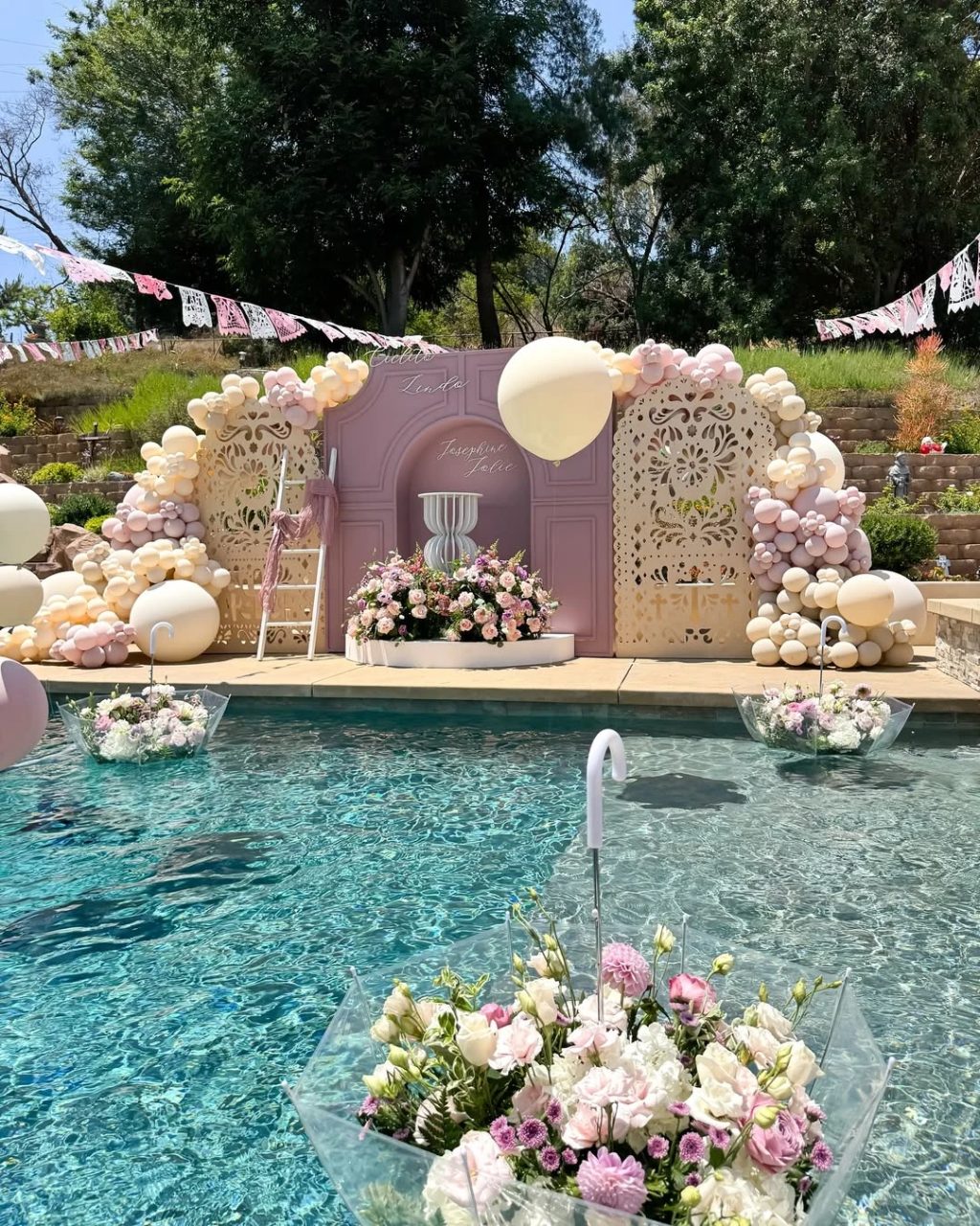 Floating Cloud Pool Decor cielito lindo baby shower