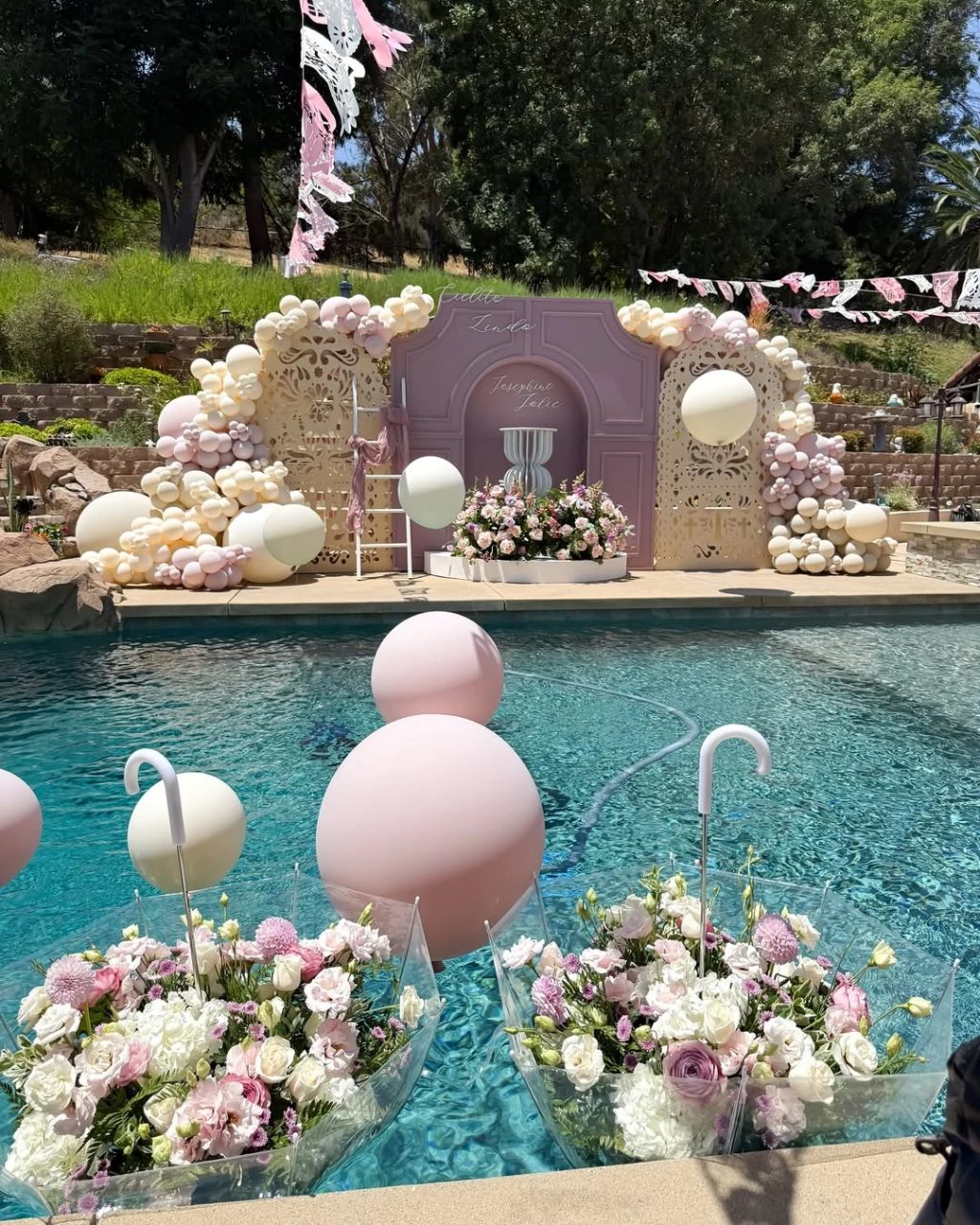 Floating Cloud Pool Decor cielito lindo baby shower