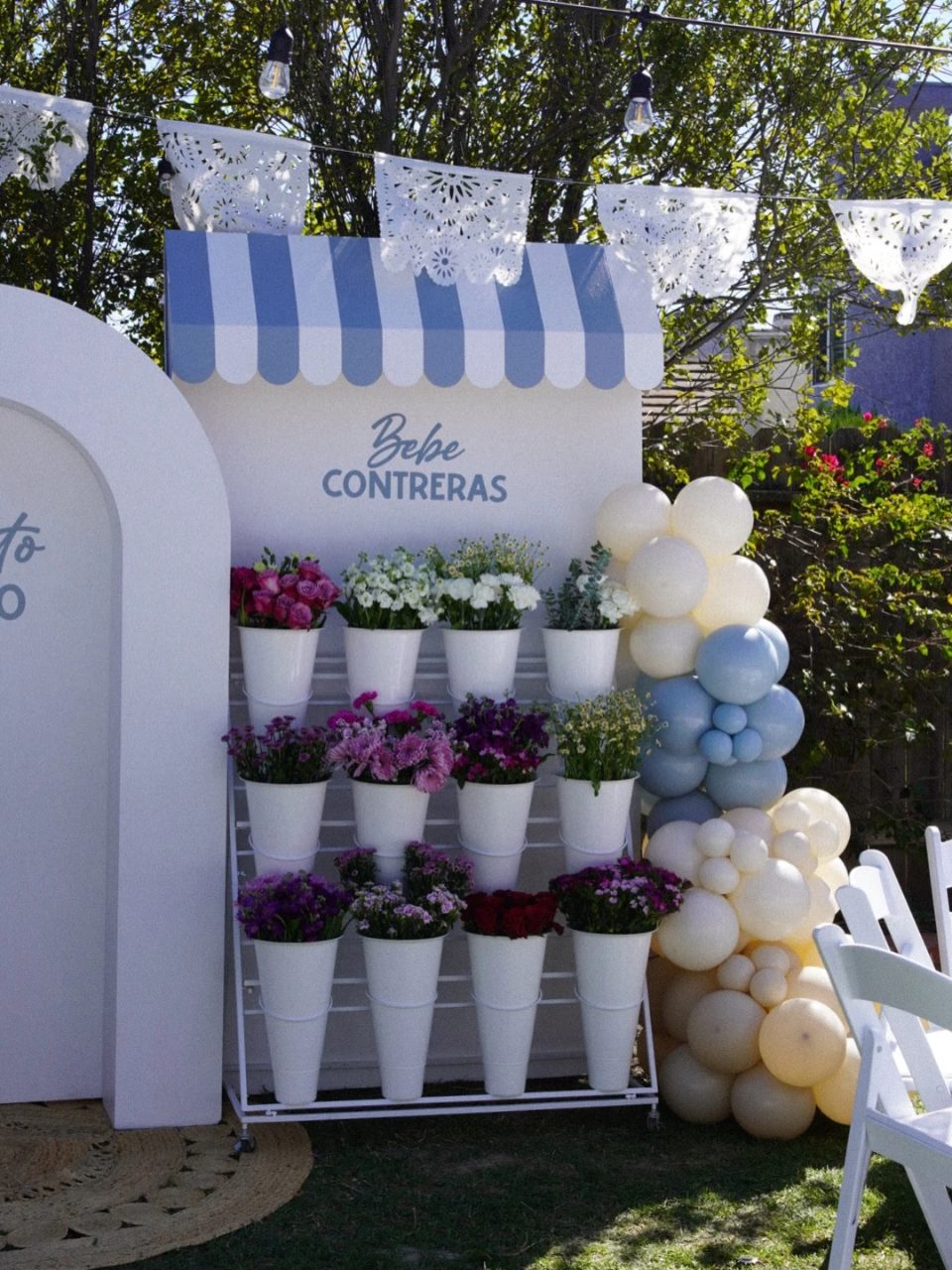 Blue and White Market Displays cielito lindo baby shower