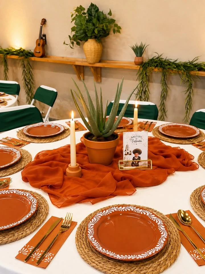 Bordered Terracotta Place Settings cielito lindo baby shower