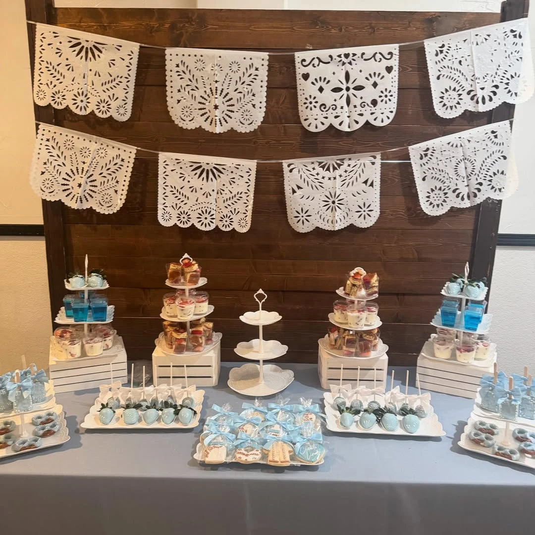 Sky-Blue Dessert Coordination cielito lindo baby shower