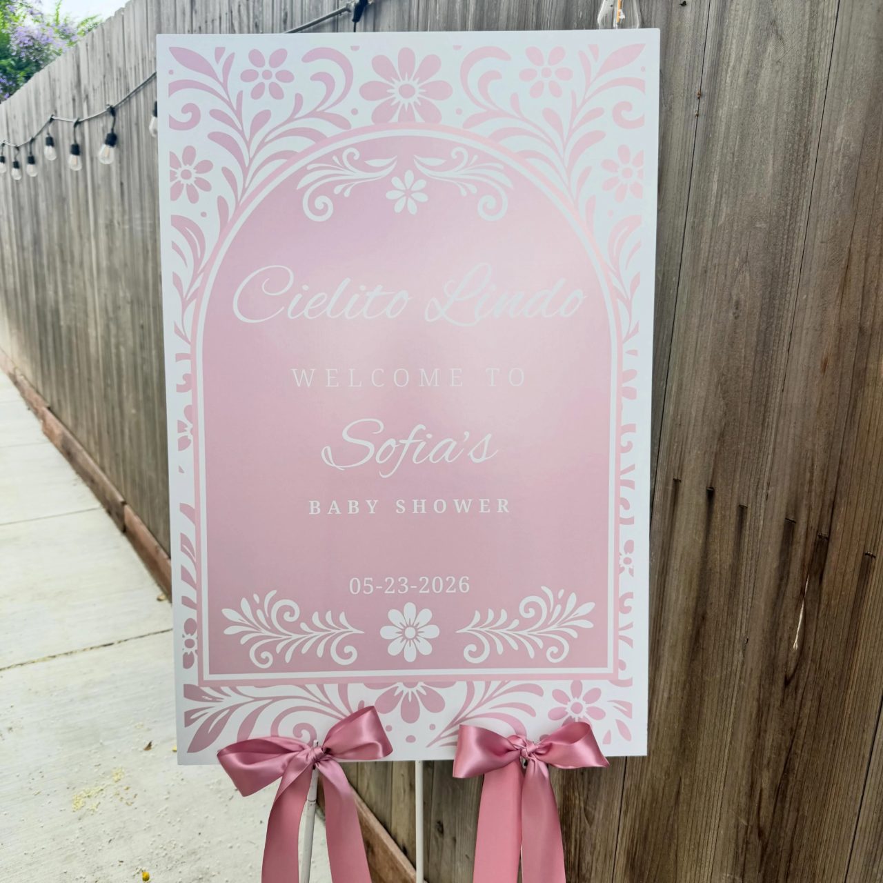 Folk-Bordered Entrance Signs cielito lindo baby shower