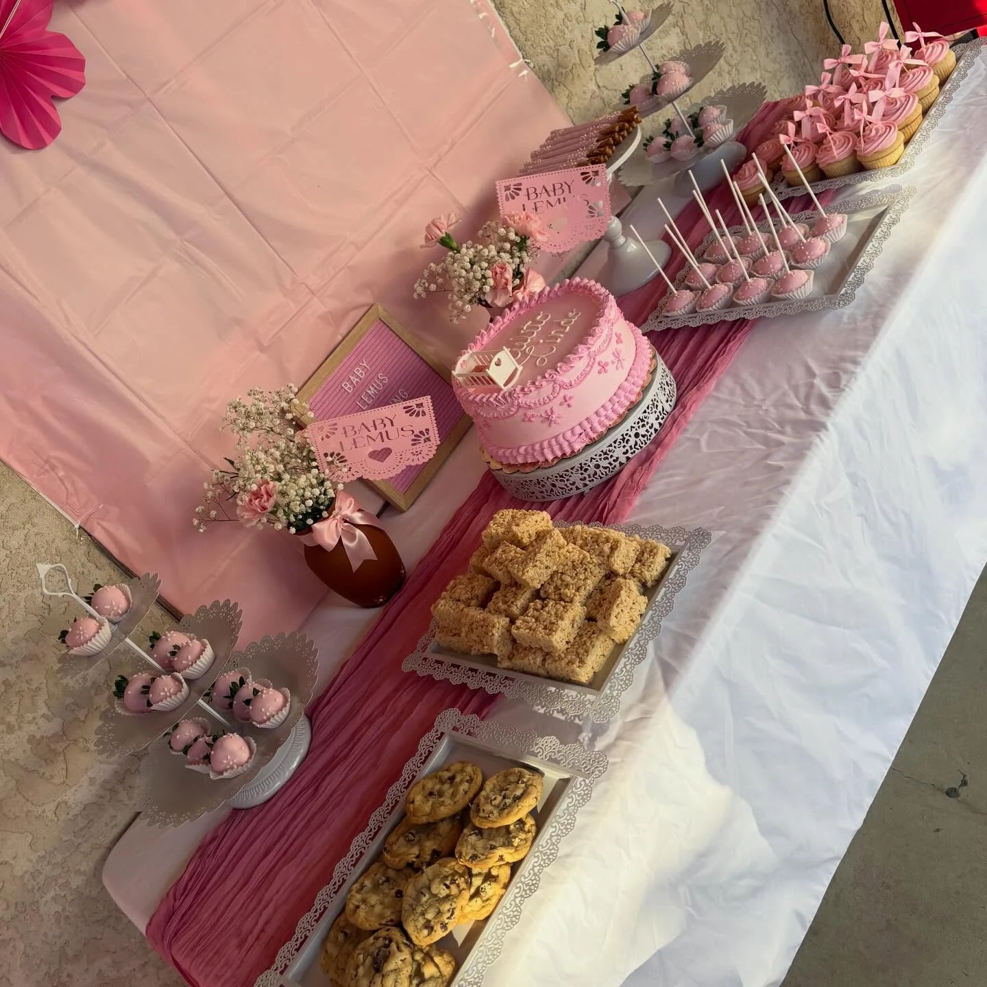 Monochromatic Lyric Cake Displays cielito lindo baby shower