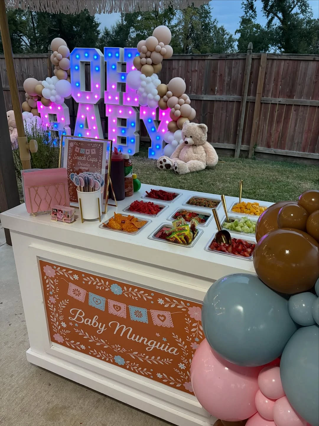 Custom Botana Cart Stations cielito lindo baby shower