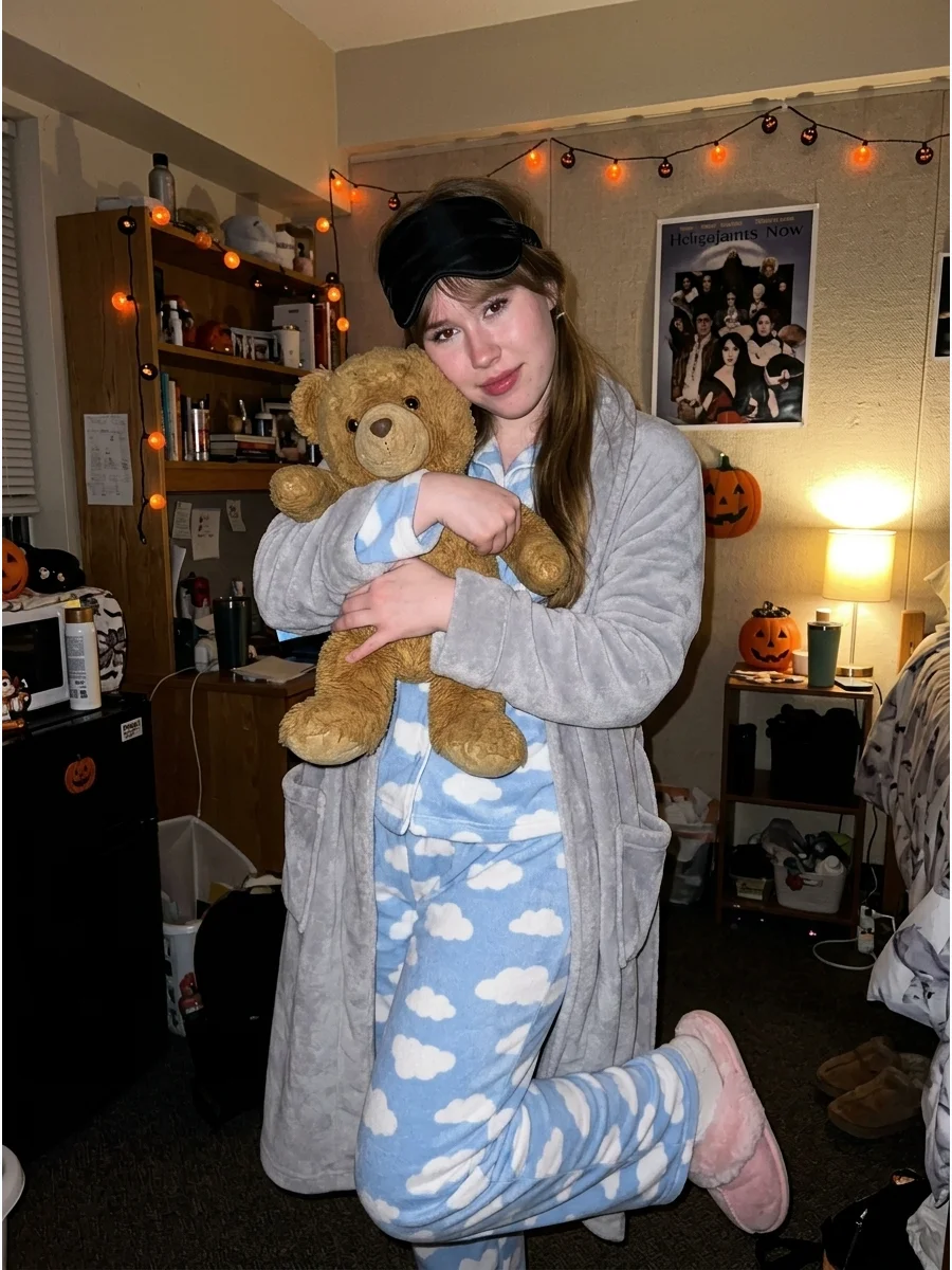 Pajama Day Character. Wear matching pajamas, slippers, a robe, and a sleep mask pushed onto your forehead. Carry a pillow or stuffed animal for a comfortable costume that requires