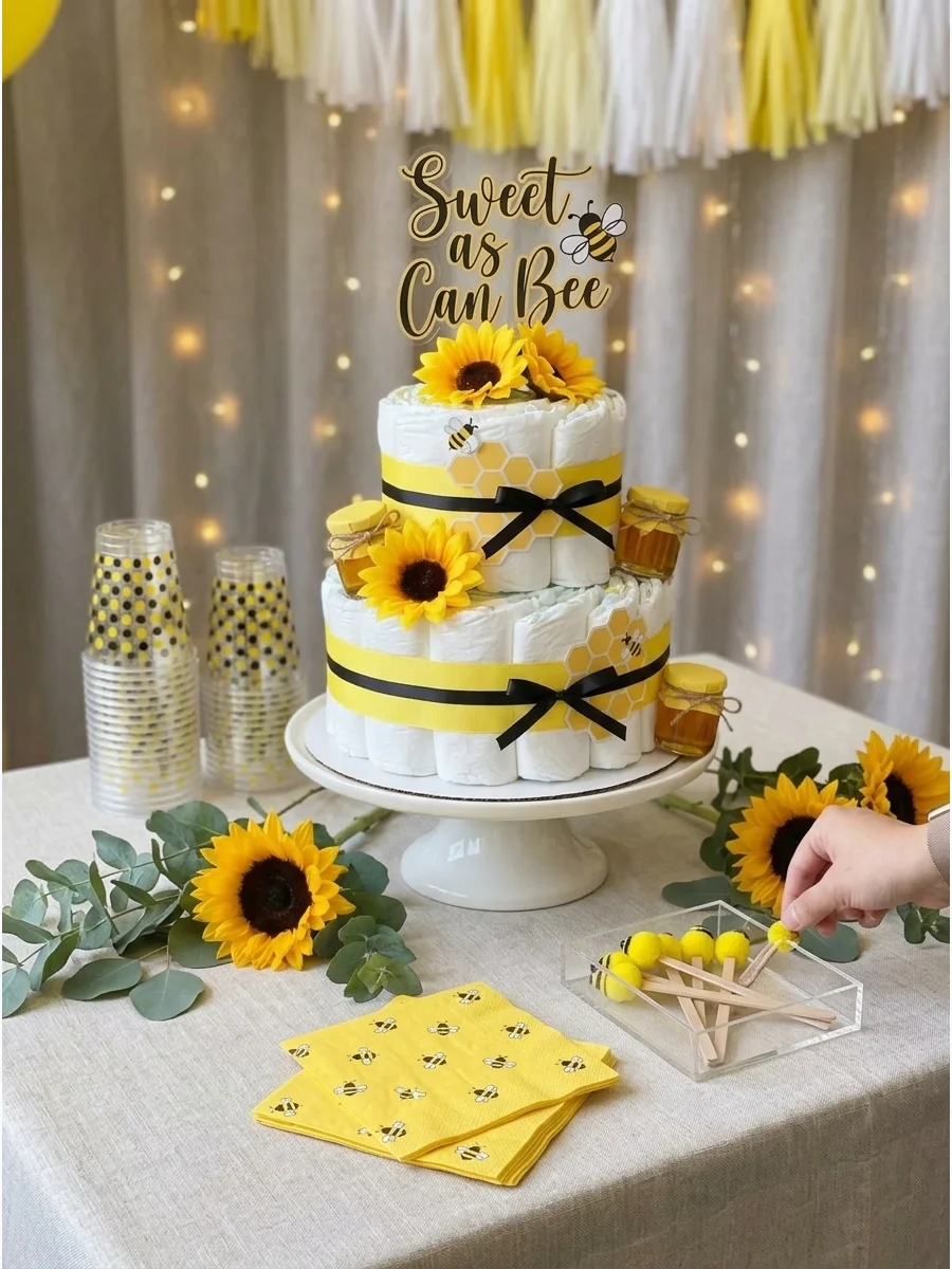 Honey Bee Diaper Cake support view 1