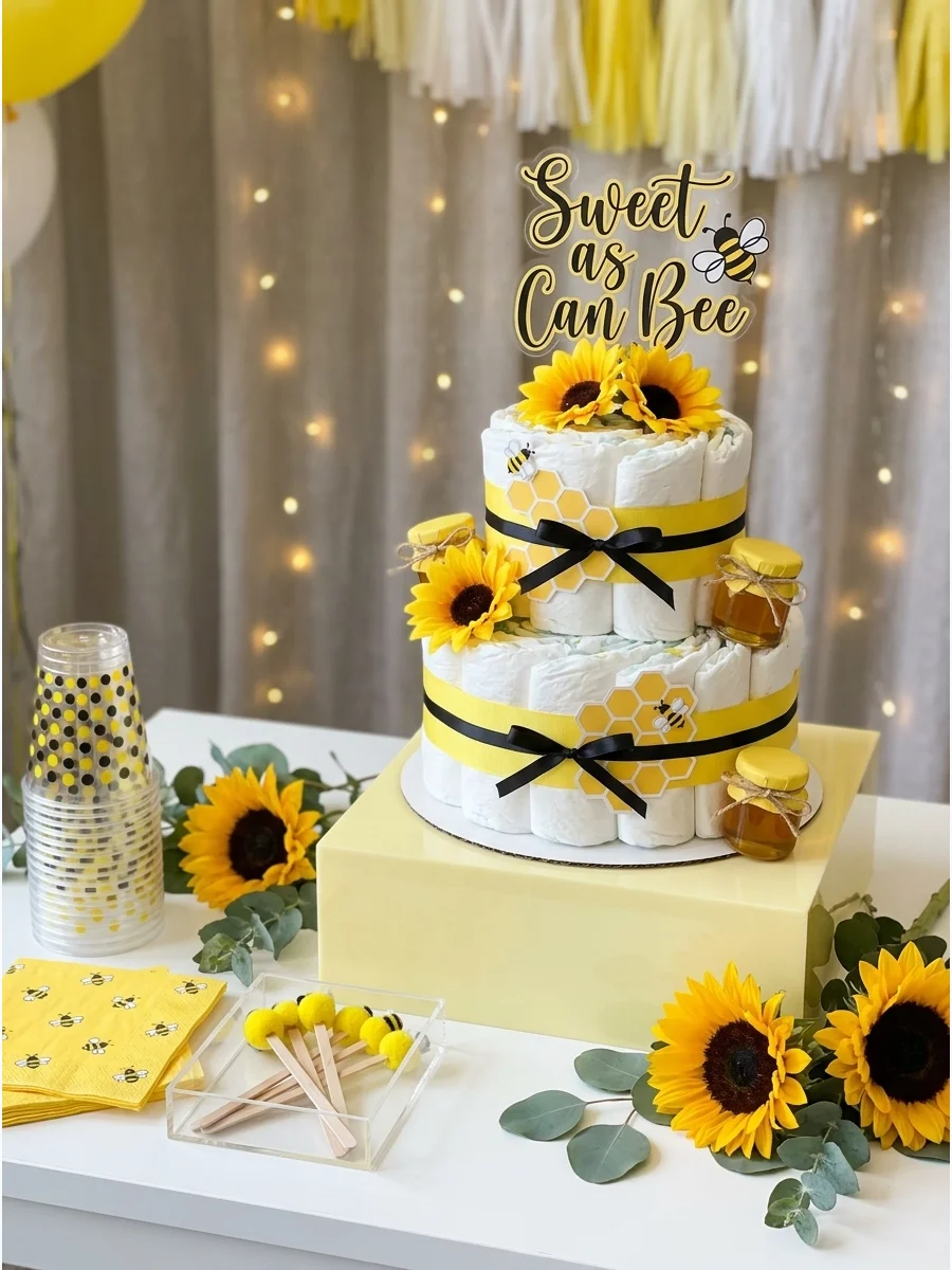 Drink Station Diaper Cake Ideas for Baby Showers