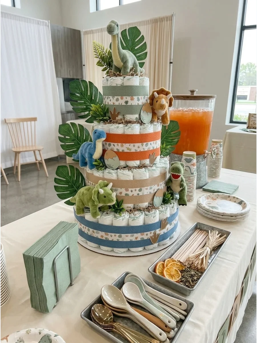 Dinosaur Diaper Cake support view 1