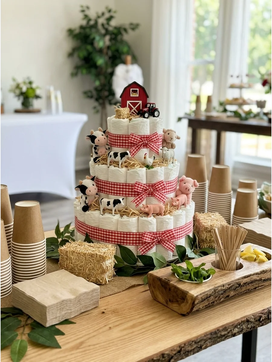 Drink Station Diaper Cake Ideas for Baby Showers