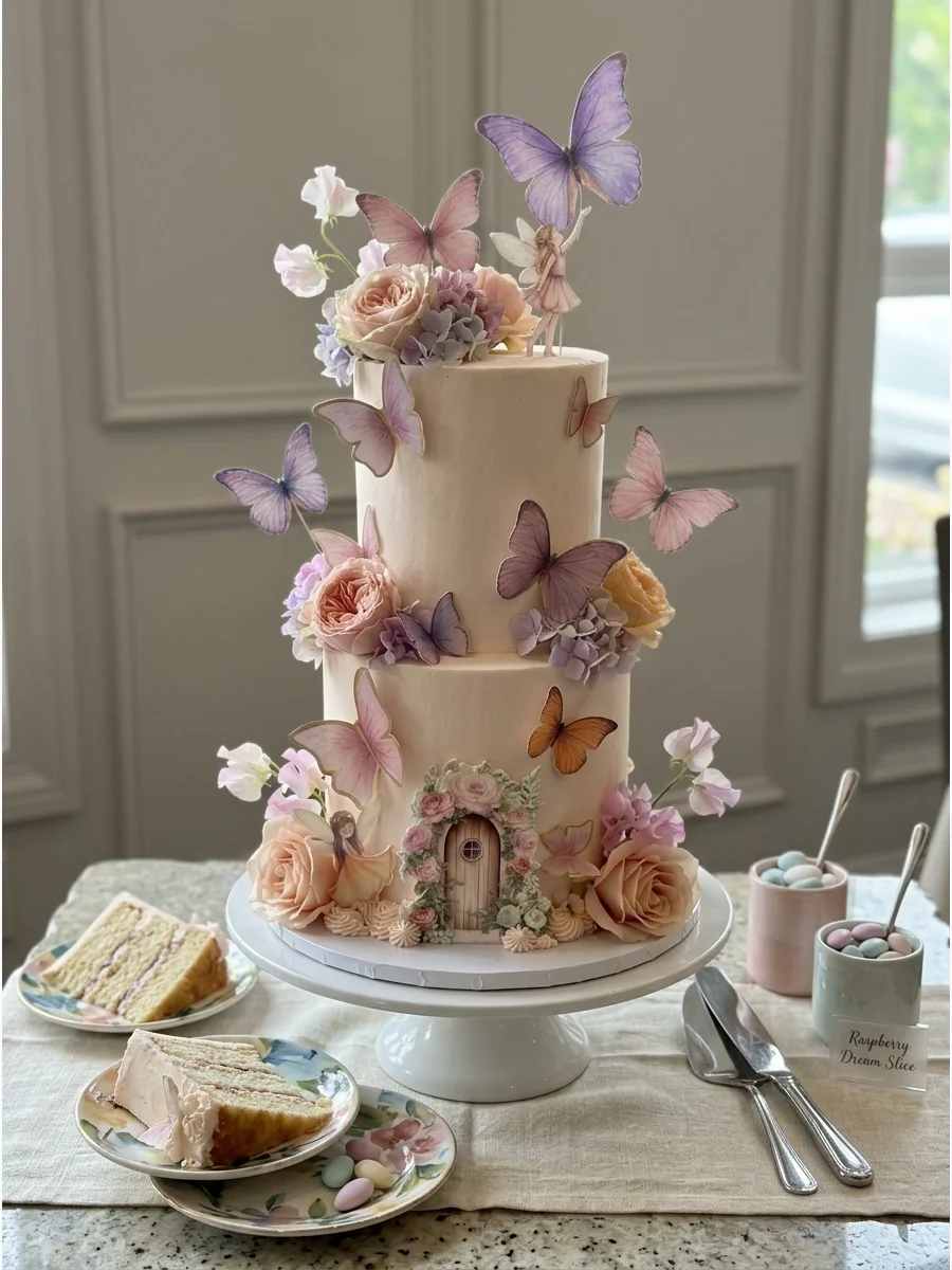 Butterfly Garden Fairy Cake support view 2