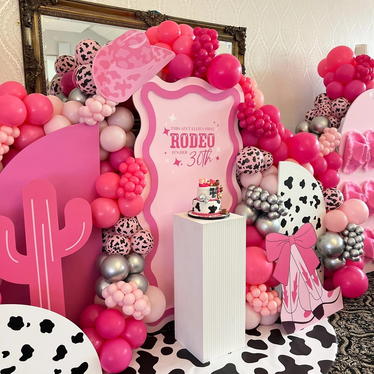 Elevated Smash Cake Display first rodeo birthday party