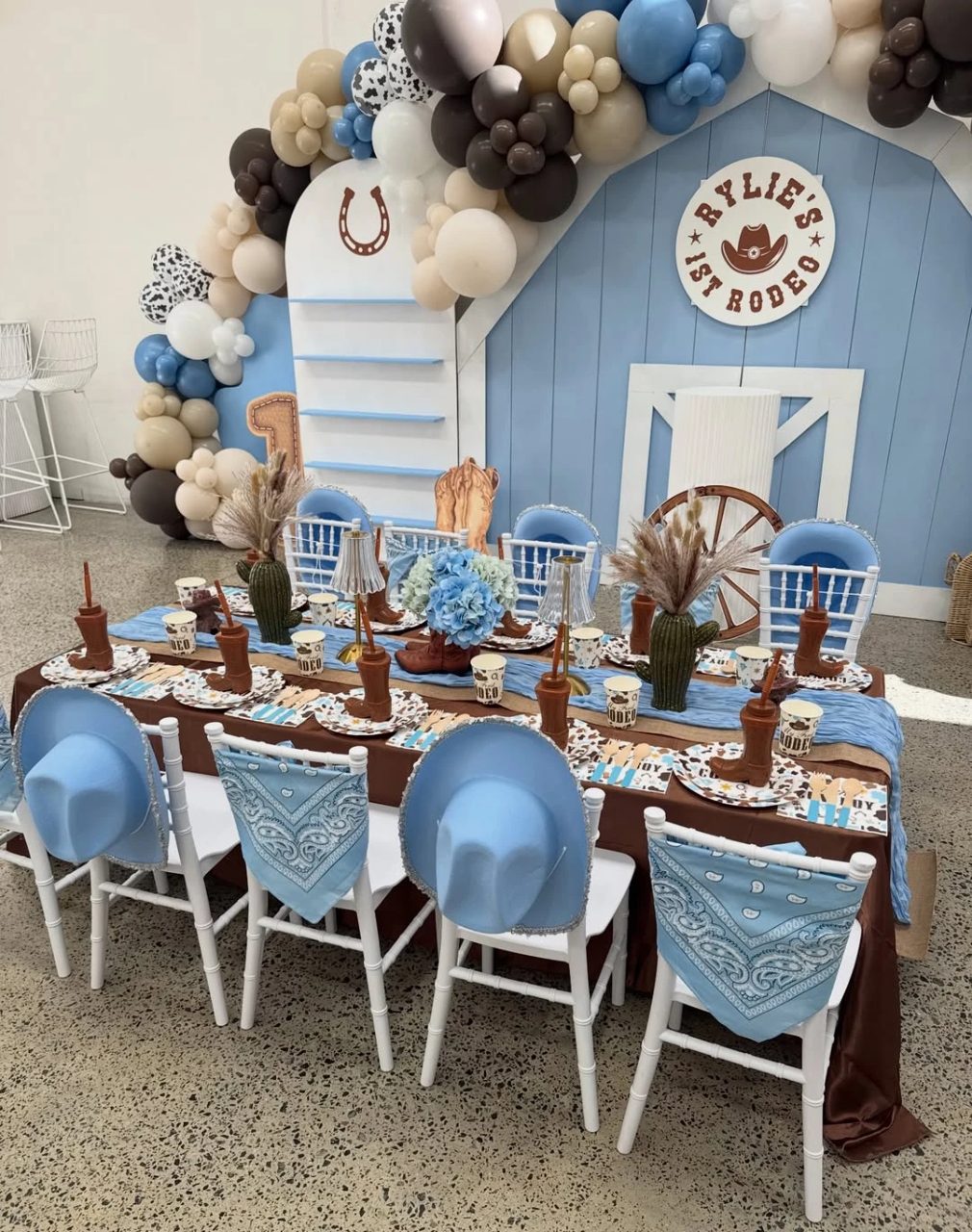 First Rodeo Barnyard Table first rodeo birthday party