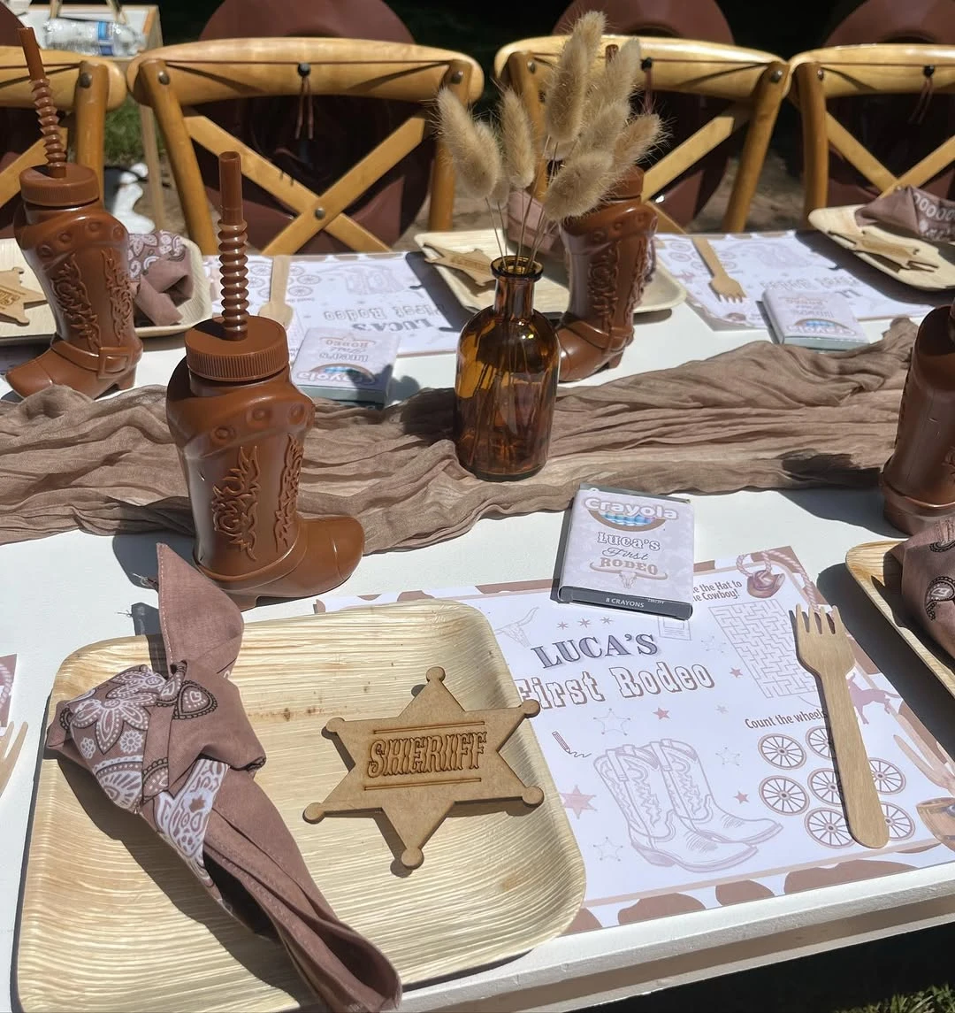 Interactive Rodeo Tabletop first rodeo birthday party