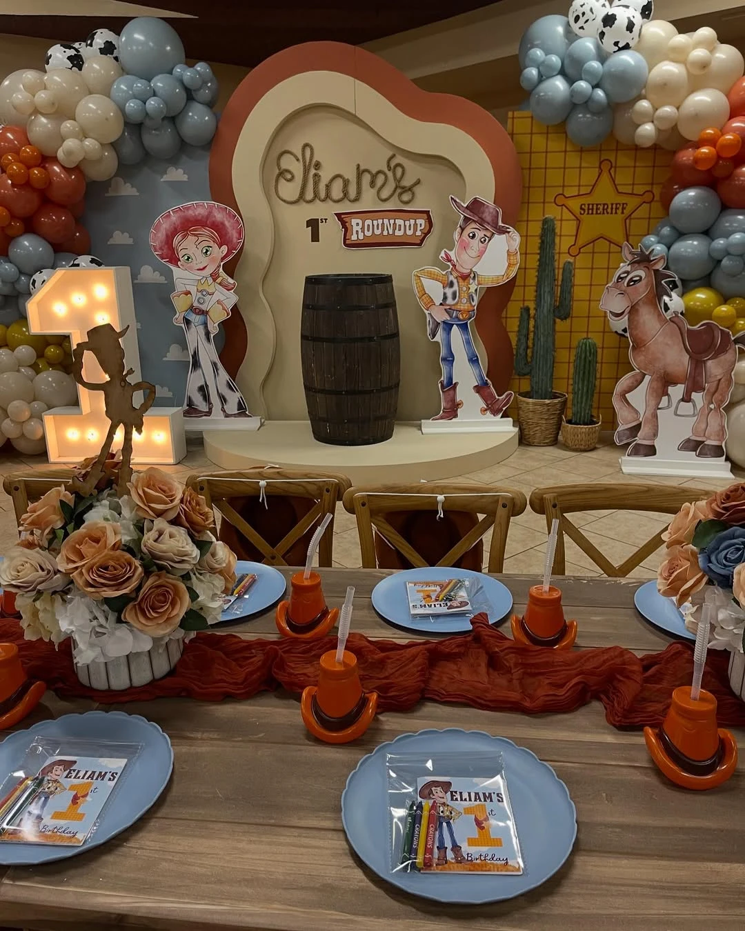 Multi-Layered Roundup Backdrop first rodeo birthday party