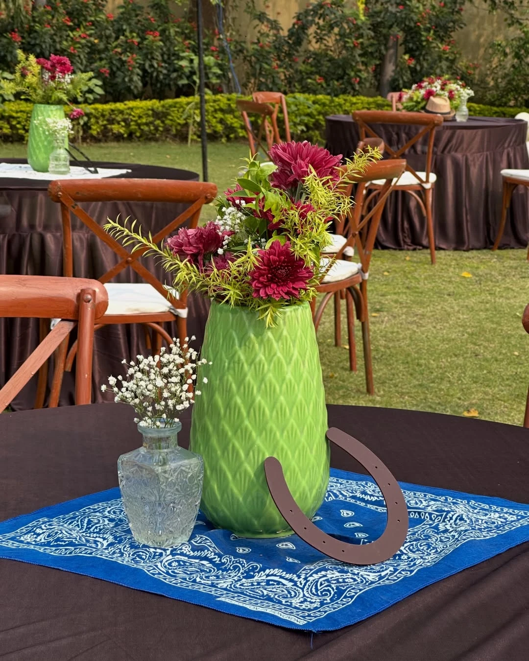 Bandana Table Accents first rodeo birthday party