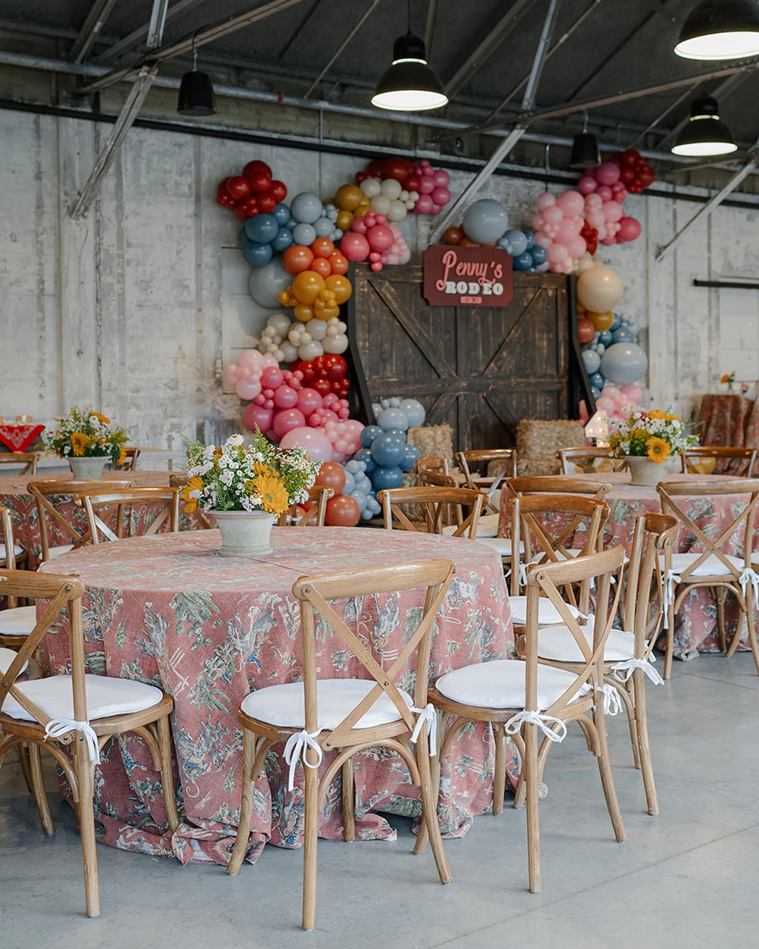 Barn Door Photo Backdrop first rodeo birthday party