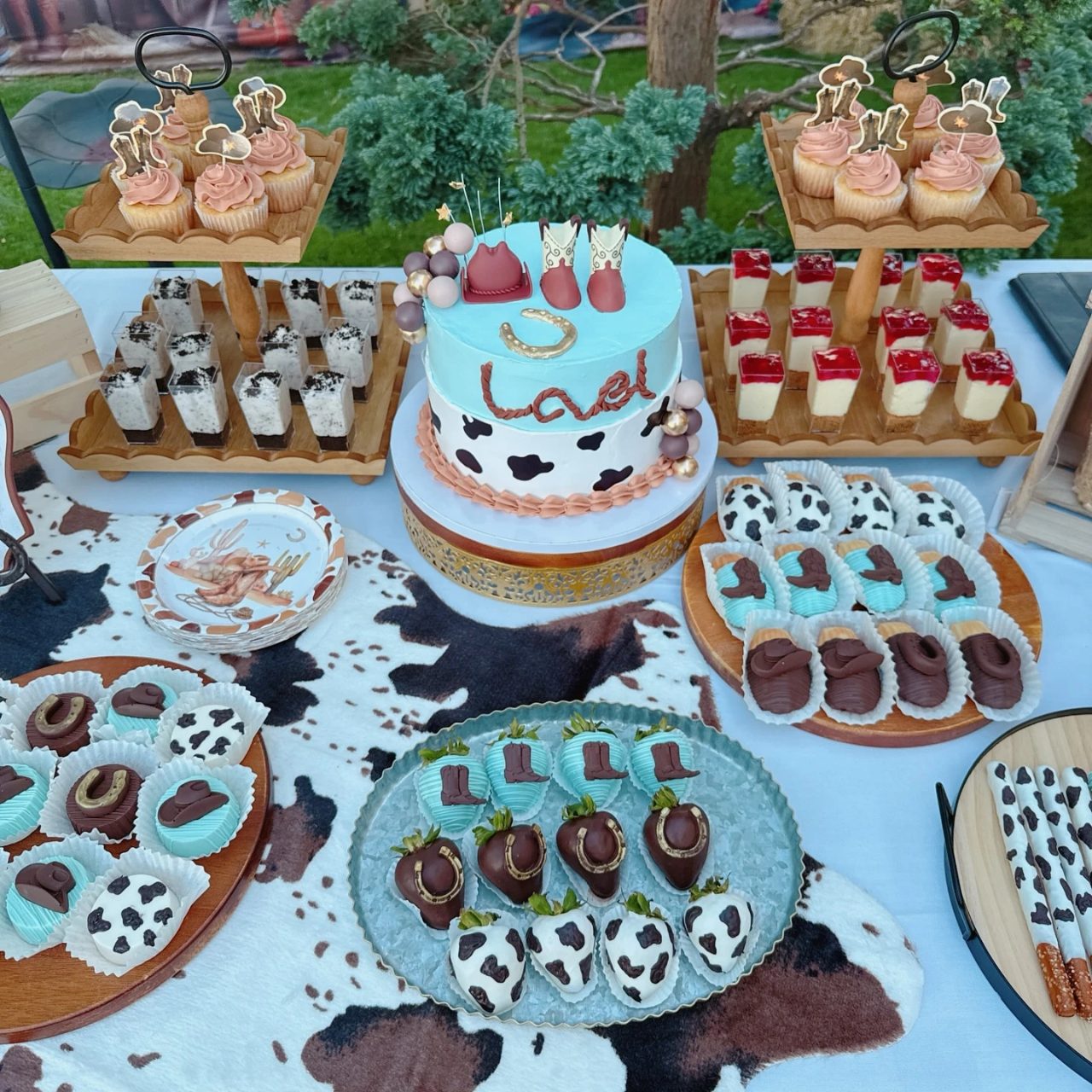 Western Dessert Table Spread first rodeo birthday party