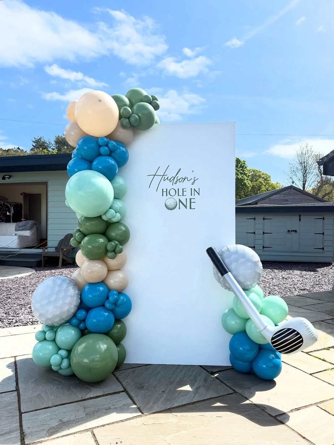 Dimensional Golf Backdrop hole in one first birthday