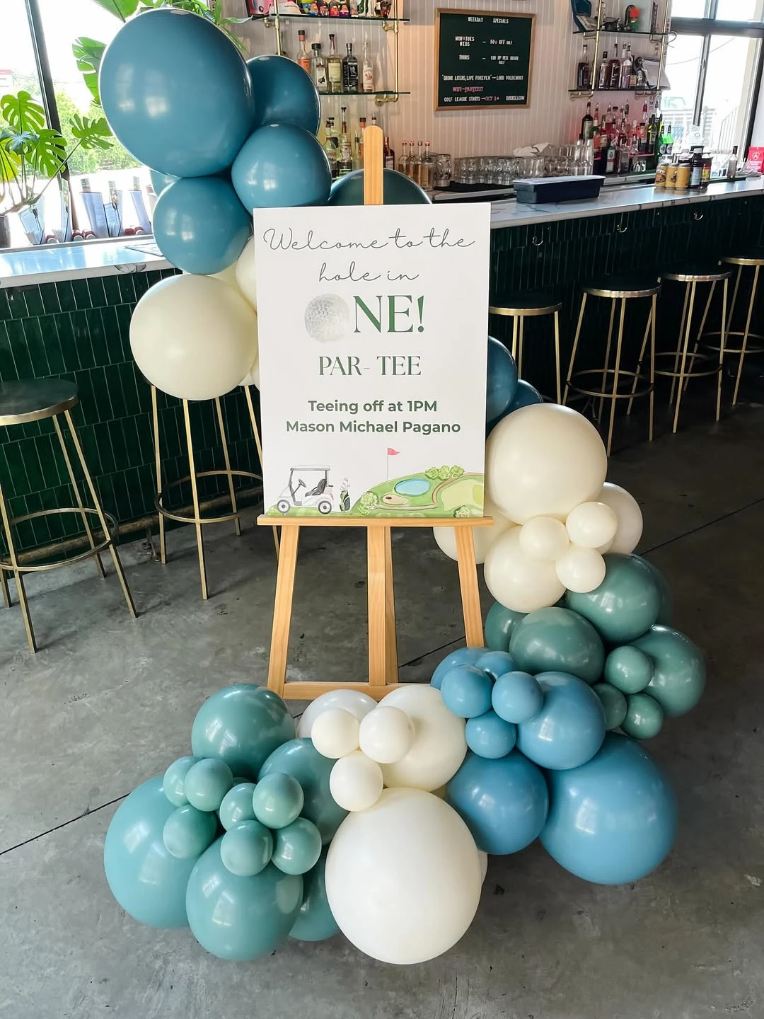 Welcome Par-Tee Entry hole in one first birthday