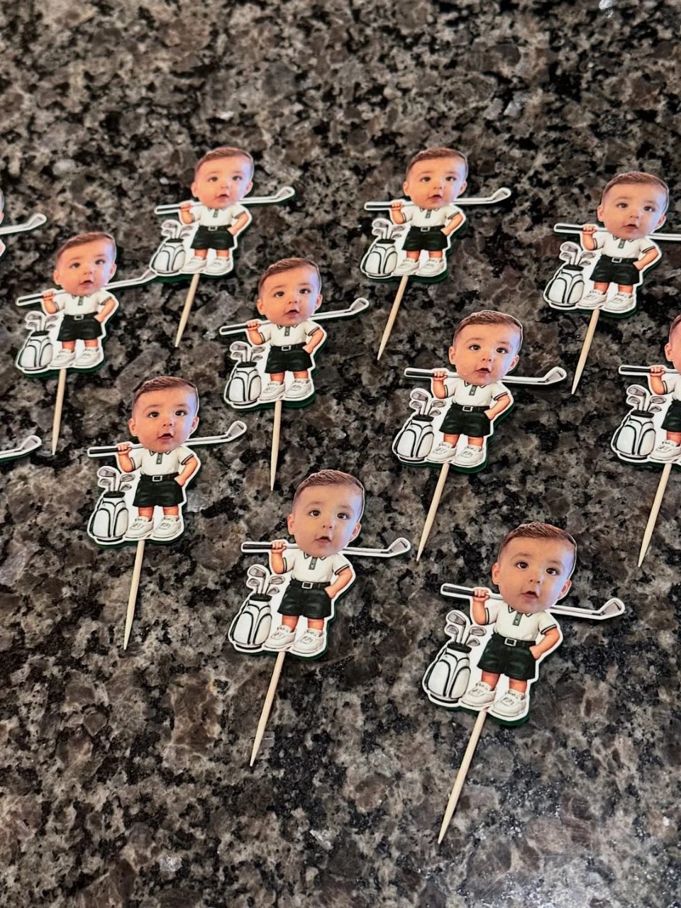 Personalized Player Cake Toppers hole in one first birthday