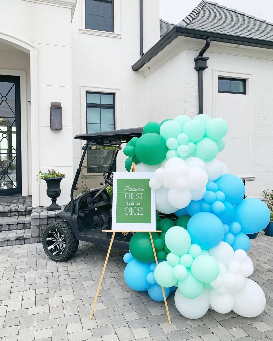 Golf Cart Welcome Entry hole in one first birthday