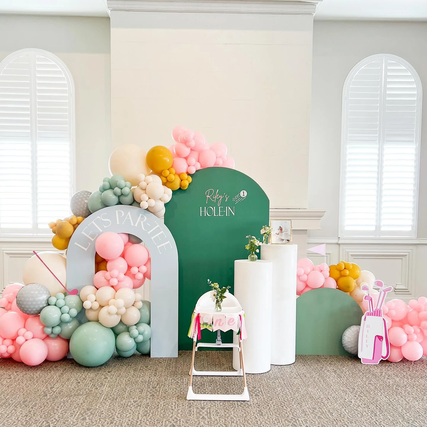 Customized Course Photo Wall hole in one first birthday