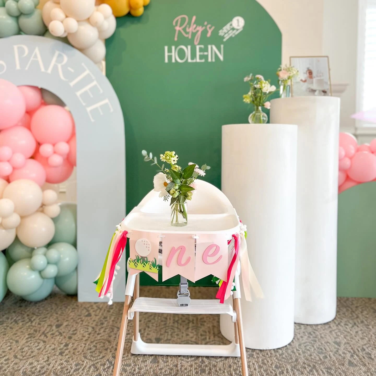 Customized Course Photo Wall hole in one first birthday