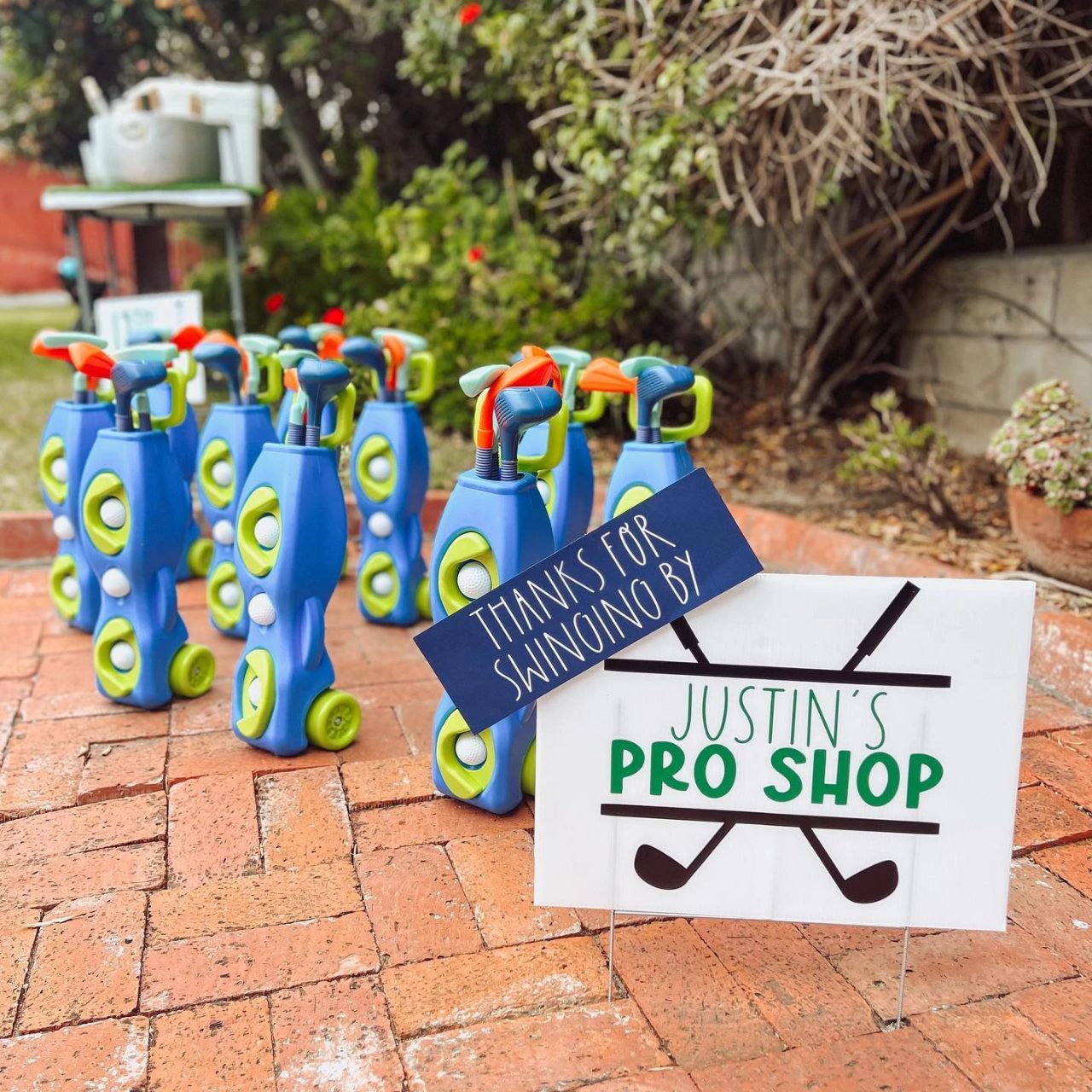 Toddler Sized Club Sets hole in one first birthday